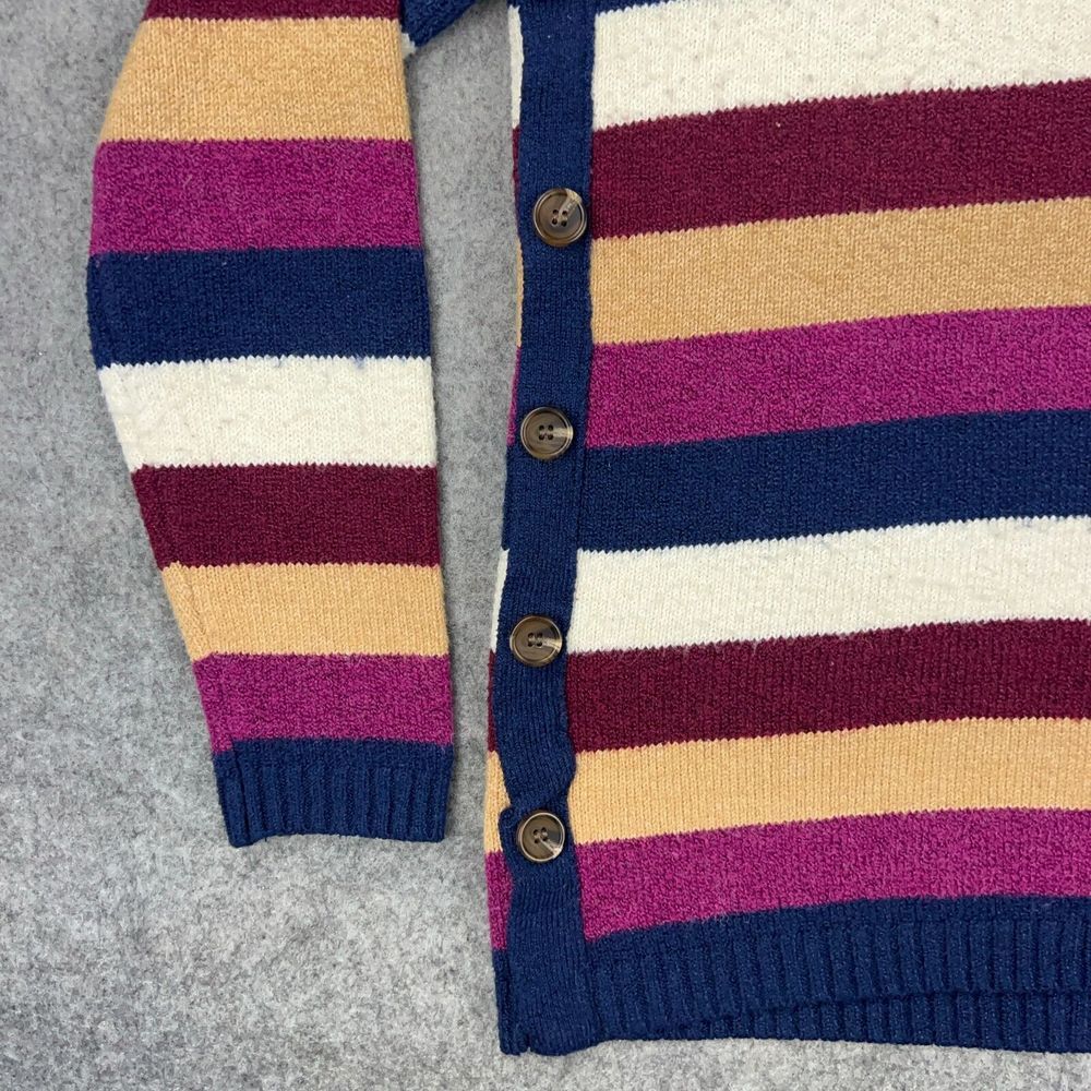VTG St Johns Bay Sweater Womens Medium Multicolor Striped Turtleneck Side Button - Picture 6 of 10